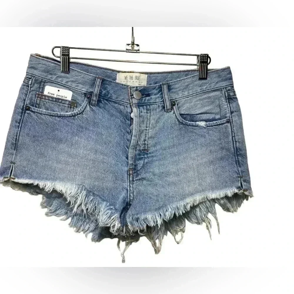 Free People Denim Soft & Relaxed Cutoff Shorts Distressed 26 We the Free NWT